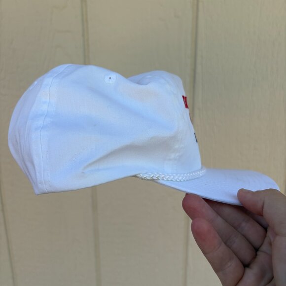 Vintage Discount Tire Michelin Snapback Rope Hat One Size White 90s Racing Cars - Picture 2 of 6